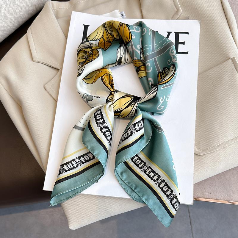 New Silk Shawl Square Scarf for Women Neckerchief Female Headband Hair Wrap Print Ladies Foulard Fashion Hijab Bandana