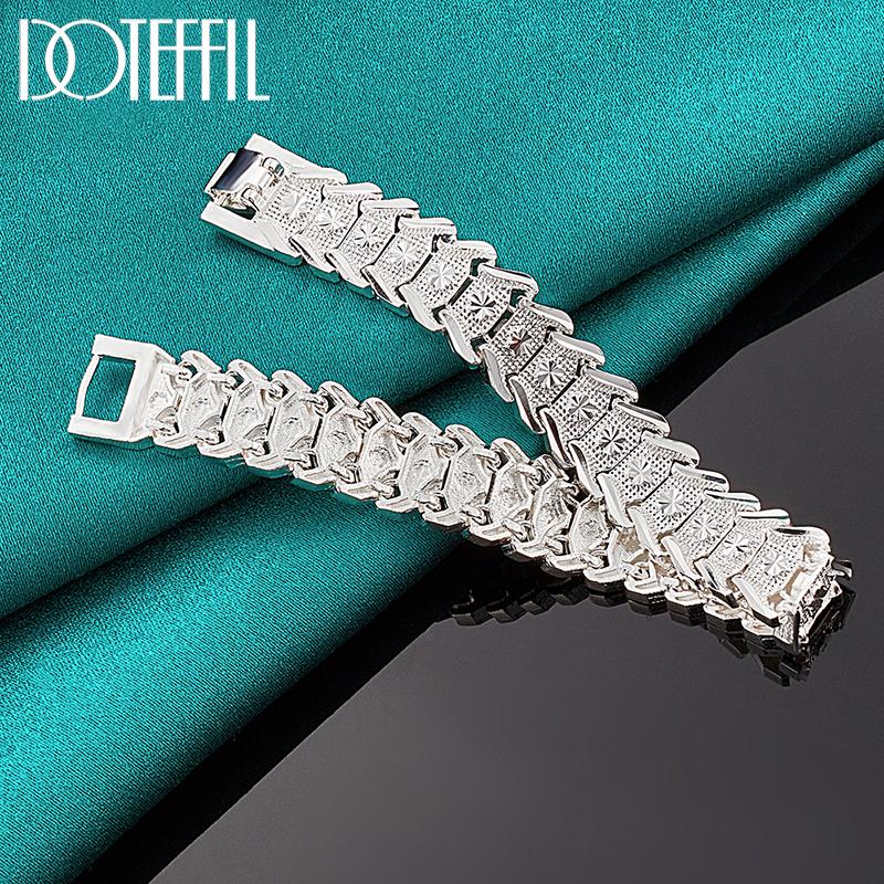 Strap Bracelet 925 Sterling Silver Women Men Fashion Wedding Jewelry