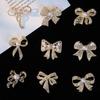 High-End Japanese Korean Rhinestone Bow Brooch: Elegant Women's Scarf Buckle Jewelry