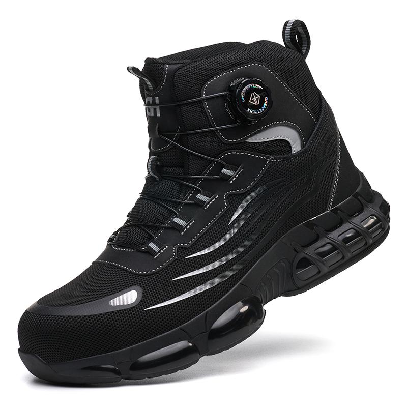Rotating Buttons Safety Shoes Men Waterproof Steel Toe Safety Footwear Work Boots Men Anti-smash Anti-puncture Protective Boots
