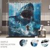Shark Attack Shower Curtain Great White Shark Art Underwater Scene Polyester Bath Curtain With Hooks For Horror Ocean Decor