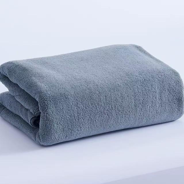 Thick Coral Fleece Absorbent Large Bath Towel - No Shedding, Soft, Home Adult Use