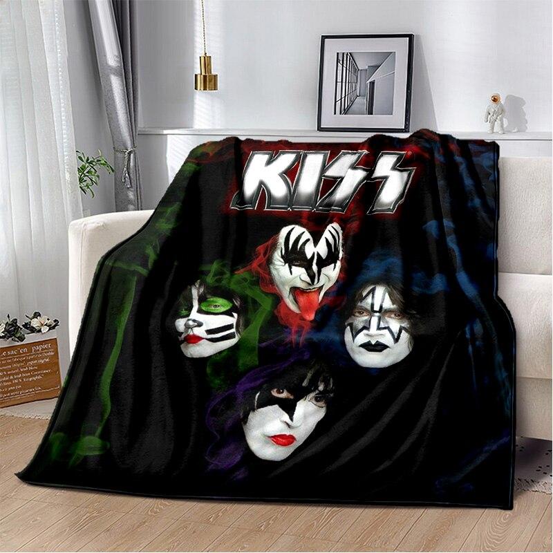 Coperta banda rock band Kiss Moda Flanella Morbida Pile Coperta Plaid Bambini e Adulti Regalo Divano Viaggio Campeggio