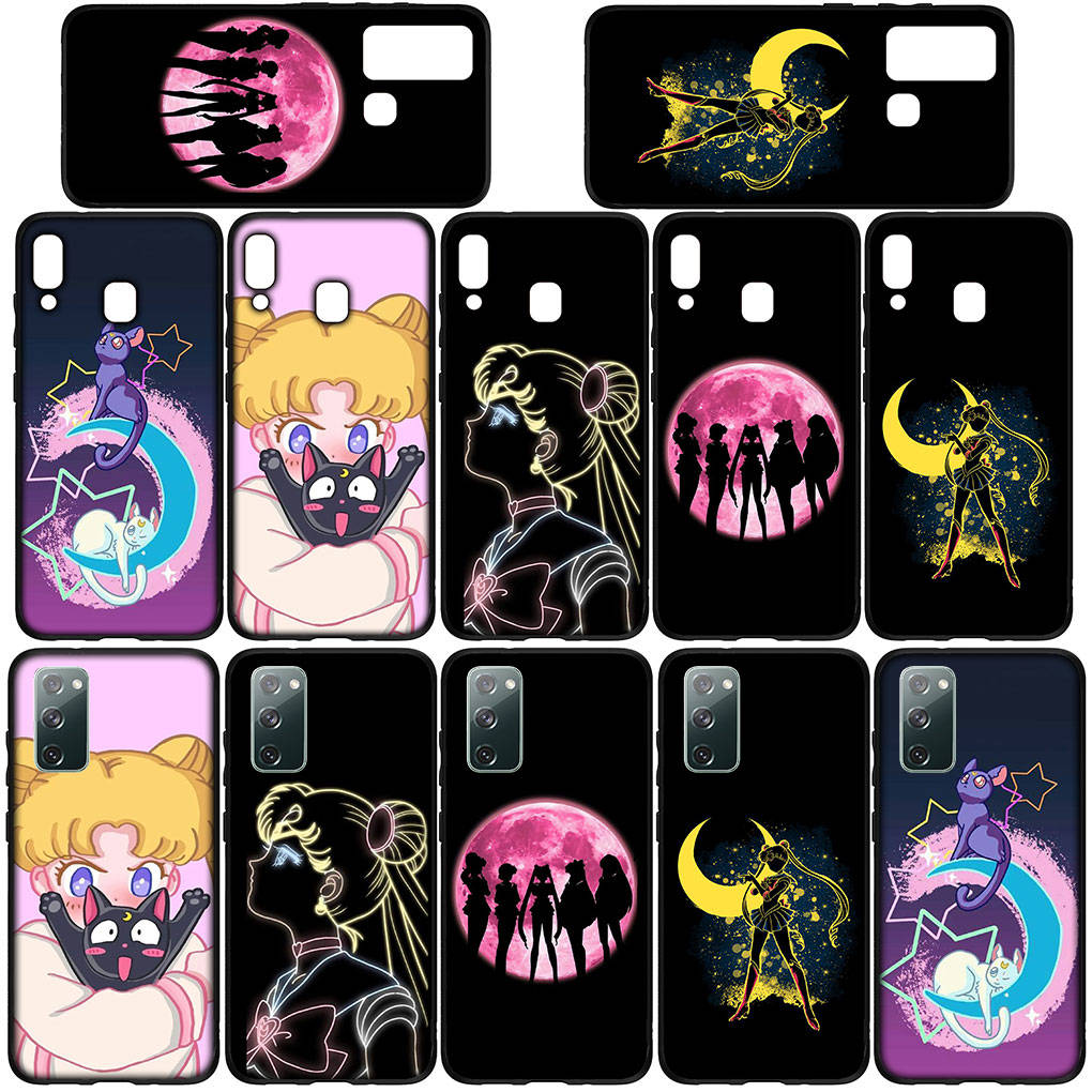 Hülle für iPhone 16 15 Xiaomi Redmi Note 14 13 12 11 Pro Max X 8 16e Samsung Galaxy S25 S24 S23 Moto OPPO Huawei Katze Sailor Anime Moon Niedliche Handyhülle