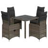 Vidaxl 5-Cz. Garden Furniture Set With Cushions, Grey, Poly Rattan