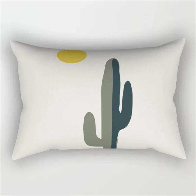 30x50 Abstrakter geometrischer Spleißen Blatt Pflanzendruck Kissenbezug Moderne Mode Polyester Kissenbezug Sofa Home Decor
