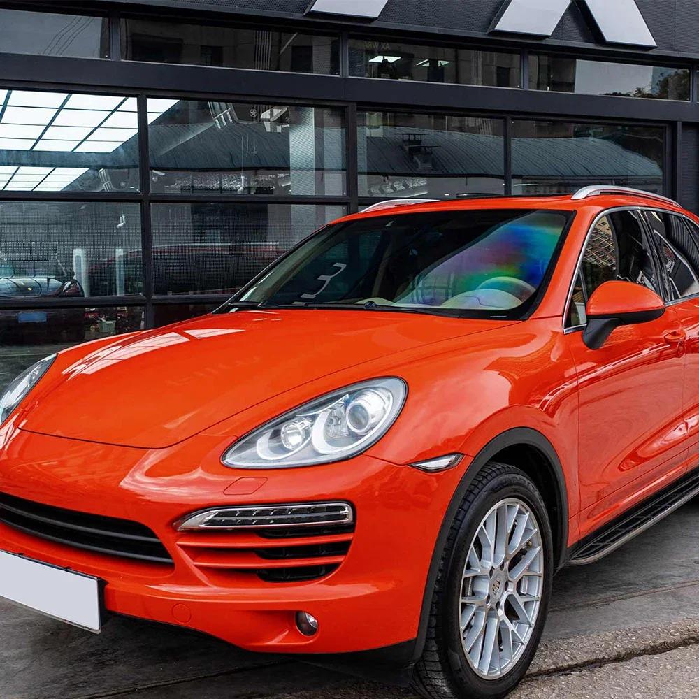Premium Ultra Gloss Lava Orange Wrap PET DIY Vinyl Film Car Whole Body PVC Decal Wrapping Sticker Cover Auto Tuning Accessories