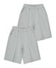 Leijibi [2Pack] One-Pleat Giant Fit Fresh Bermuda Pants W Melange Grey