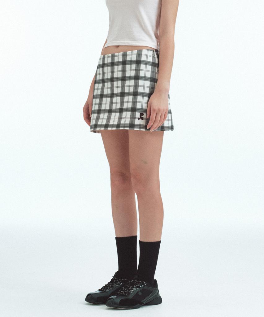 Rest And Recreation Rr Check Mini Skirt - Ivory