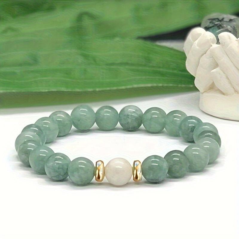 1pc Natural Green Aventurine Bead Bracelet Bohemian-style Design Bracelet Symbolizes Natural Affinity, Suitable for Yoga and Meditation, a Small