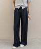 Peulenchisikeu [Denim-Like] Bartack Line Elastic Waist Wide Pants_F6S255Pt