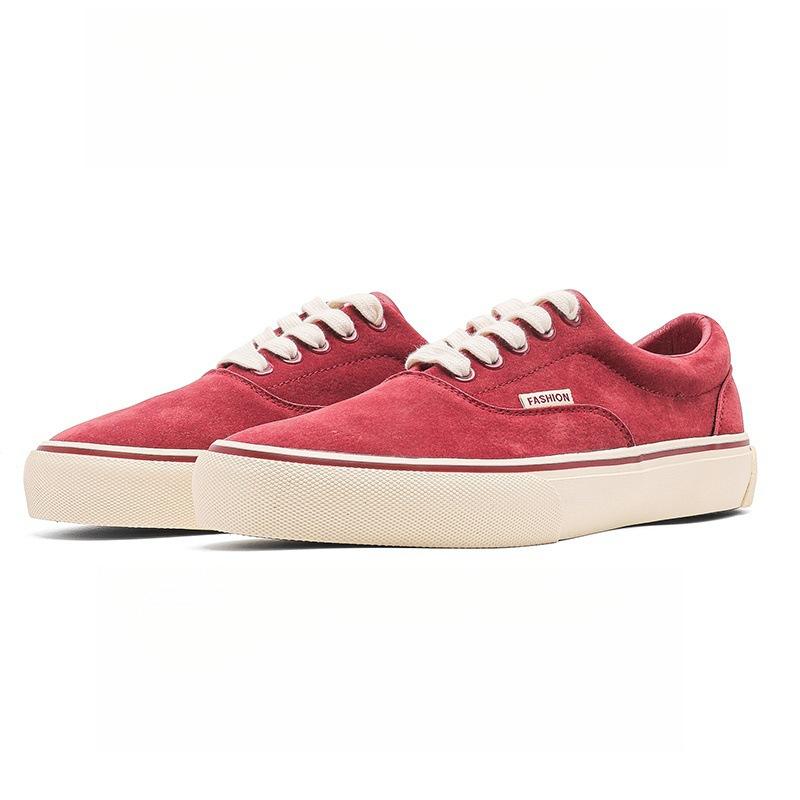 Platform Canvas Shoes Men's New Breathable Classic Casual Board Shoes Autumn Flat Shoes Simple Solid Color Board Shoes