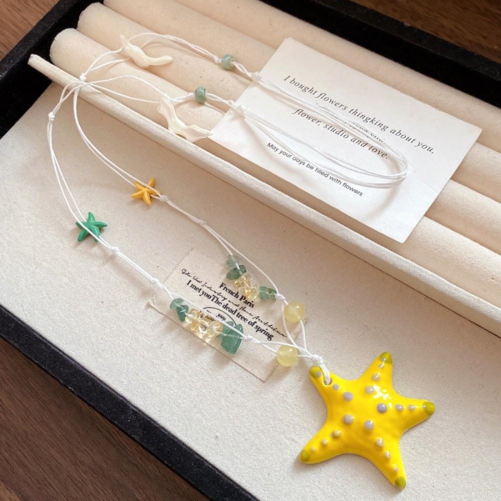 Bohemian Starfish Shell Necklace Beach Surfer Summer Clavicle Chain Cute Starfish Choker Vacation
