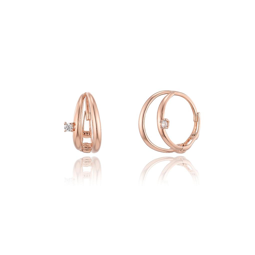 LLOYD Oval Layered 14k Gold Earrings LOFL2008G
