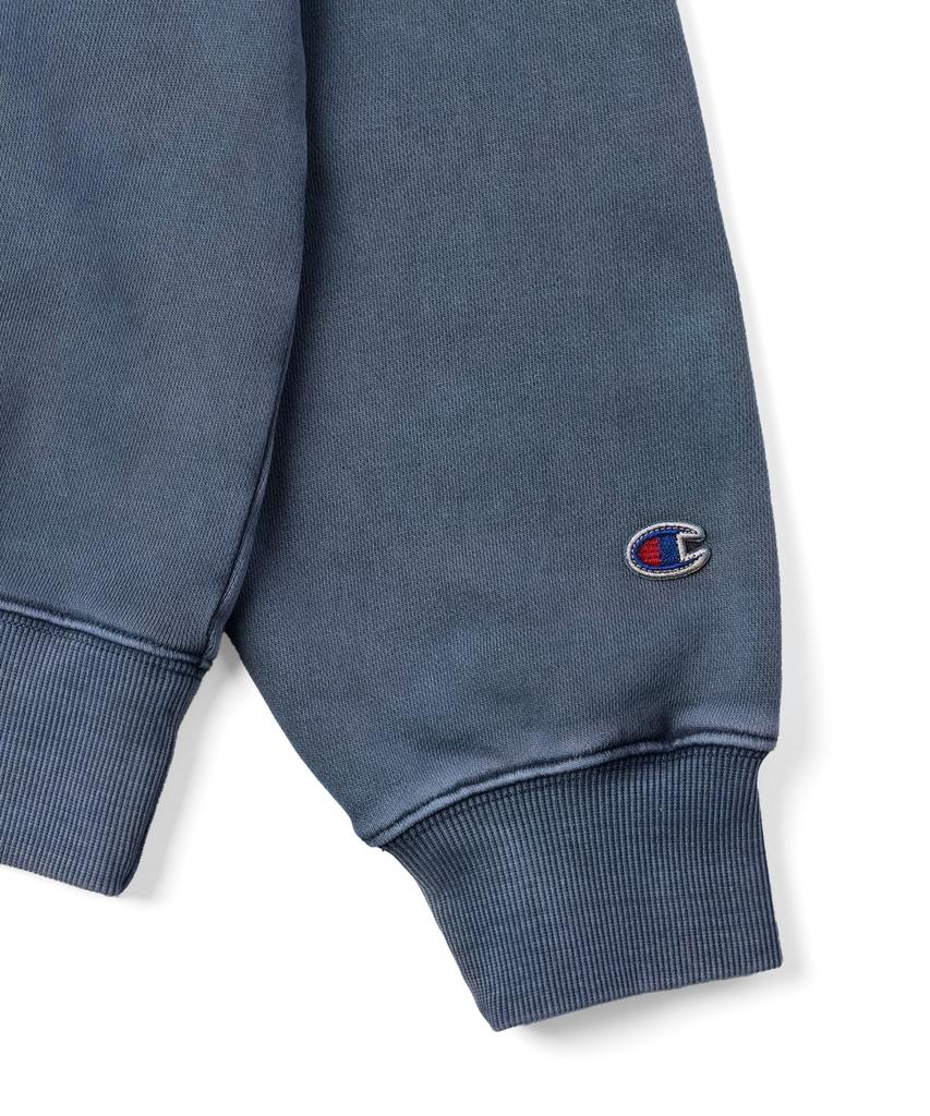 Champion Arch Logo Loose Fit Applique Dyed Zip-Up Hoodie Blue