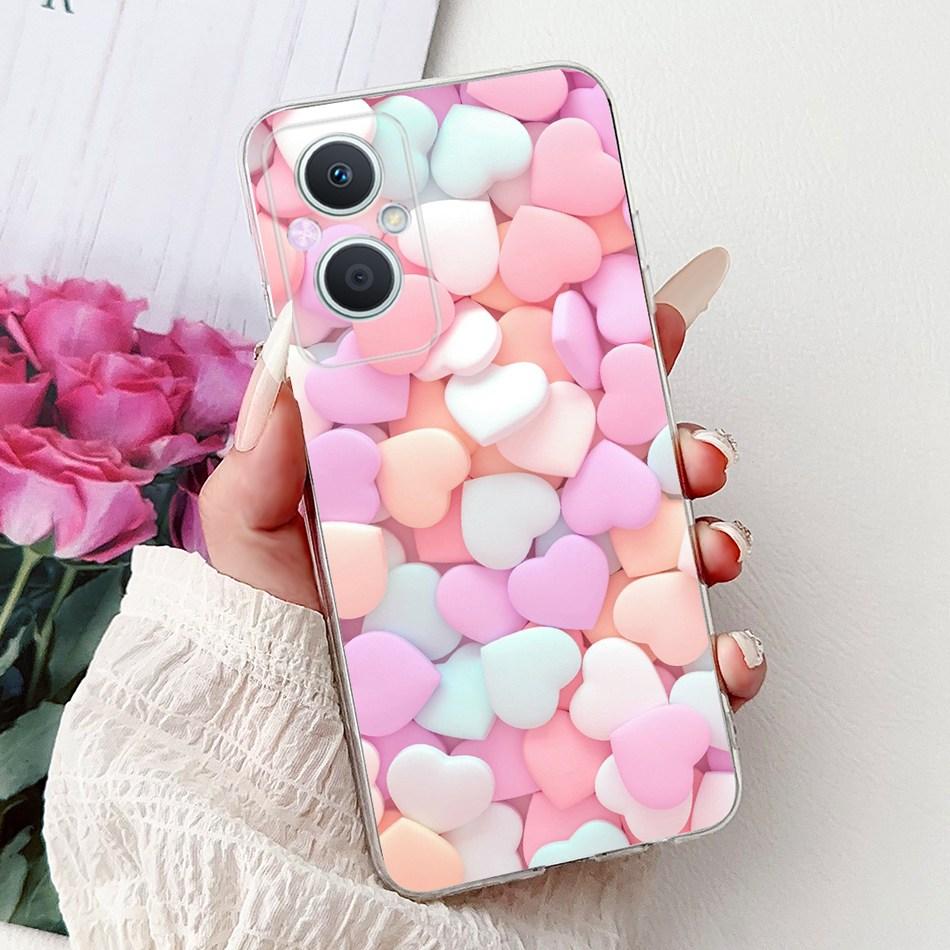 For OPPO Reno7 Z 5G / Reno8 Z 5G Elegant Floral Butterfly Phone Case For Oppo Reno 7Z 8Z 5G Soft Silicone TPU Cases