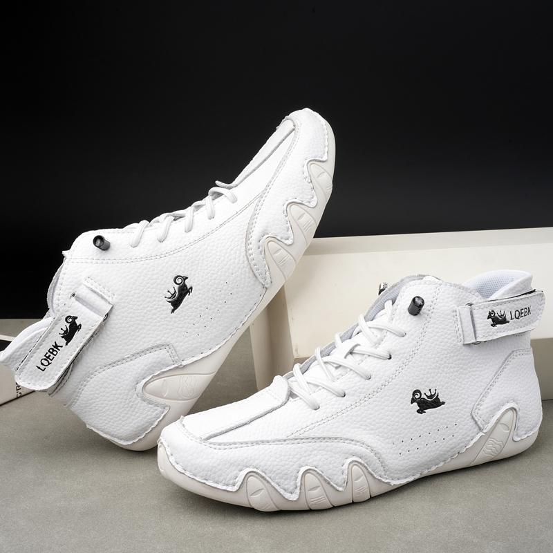 Women Boots Trend  Leather Ankle Boots Casual Motorcycle Winter Female Shoes Waterproof High Top Sneakers Luxury Footwear