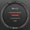 BYD Song Han Qin Yuan Steering Wheel Cover - Ultra-thin, Breathable, 5D Embossed, No-Sew Napa Leather for 19-26 Models