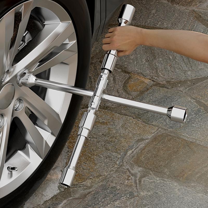 Vehicle Efficient Socket Wrench Spanner Tool For Tire Removal Foldable Design Emergency Tool Multiple Size Compatibility