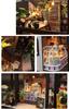 Moin Moin Dollhouse Miniature DIY Kit Set: Coffee Shop with Plants | Two-Story Modern | Medium | LED Light Included (2004DH152)