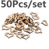 50 buc. Art Cuts Mini Mixed Lemn Buttons Hearts Decorations for Craft