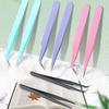 Colorful Stainless Steel Curved Tweezers for False Eyelashes and Planner Clips