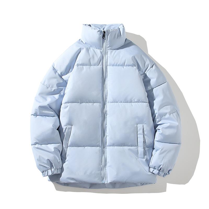 New Couples Stand Collar Cotton-padded Jacket Loose Short Unisex Padded Cotton-padded Bread Coat In Winter.