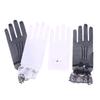 Elegant Short Lace Gloves for Women Sheer Fishnet Prom Party Fashionable Solid Color Full-Finger Mittens