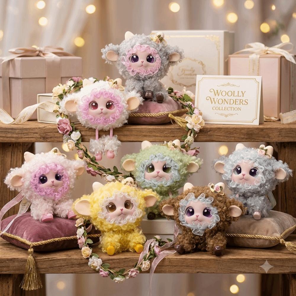 Layered Design Plush Lamb Keychain Soft Plush Mini Plush Pendant Vinyl Doll Keychain  Holiday Gift