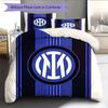 FC Internazionale Milano Pattern Bedding Quilt Set  Home Decoration  Gift (1 * Duvet Cover + 2 * Pillowcase  Without Core).xwn