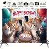 2D Süßes Kätzchen Selfie Hintergrund, Happy Birthday Katzenparty Hintergrund für Tierliebhaber