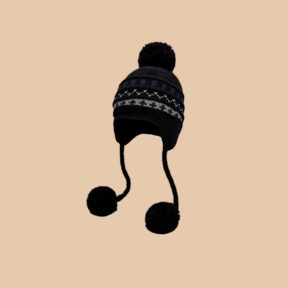 Warm Fair Isle Style Beanies Wool Ear Protection Hat Jacquard Knitted Hat Apparel Accessories