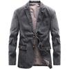 Spring and Autumn New Men's Suit Solid Color Denim Small Suit Casual Men's Jacket