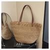 Large Capacity Woven Straw Bag Women's Summer New Shoulder Tote Bag Seaside Vacation Wind Beach Bag