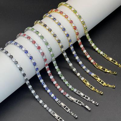 European & American Hip-Hop Style Devil's Eye Zircon Bracelet with Micro-Inlaid Diamonds