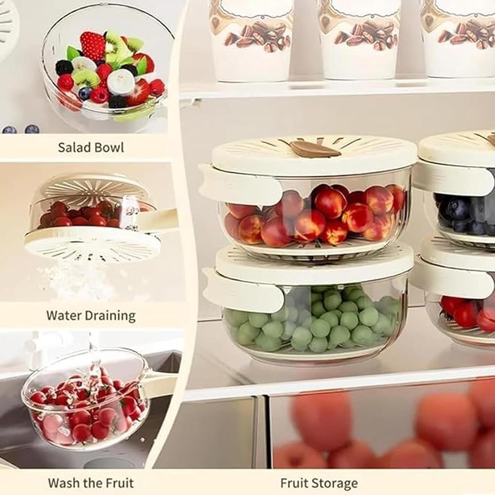 Passoire Pliable avec Couvercle Verrouillable et Poignée Portable pour Cuisine et Réfrigérateur