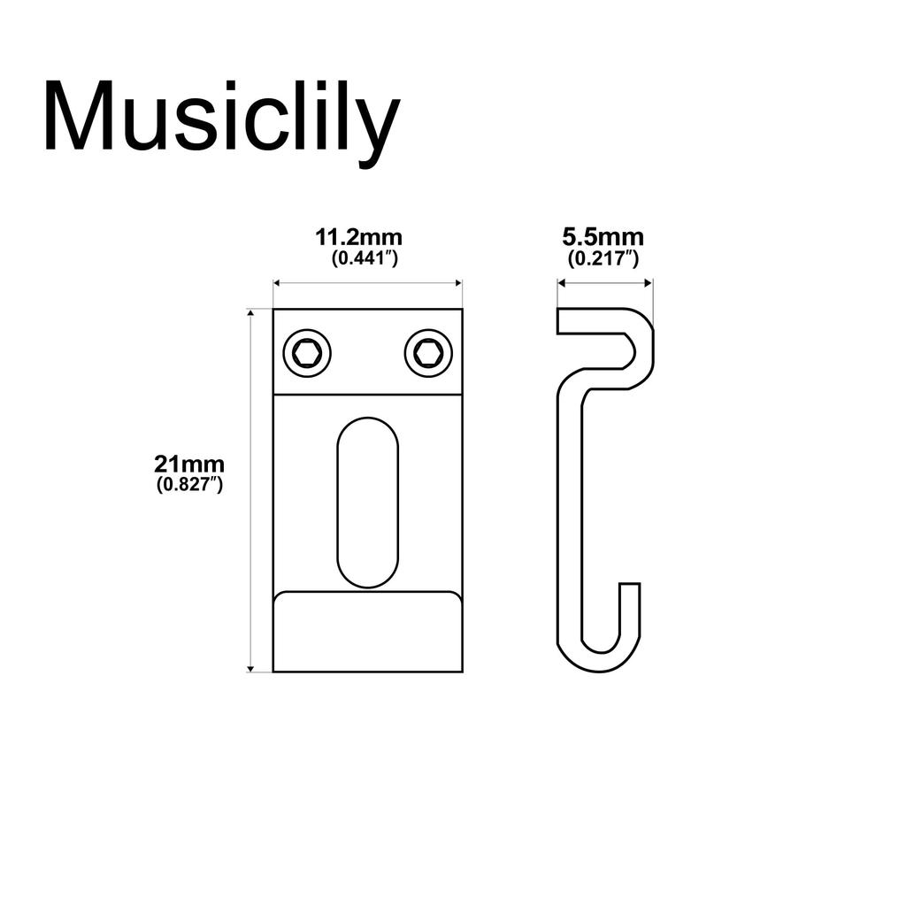 Saddles de Chevalet en Acier Trempé Ultra Pitch Musiclily pour Guitares Strat Électrique Vintage Noir de 11,2 mm, (Ensemble 6)