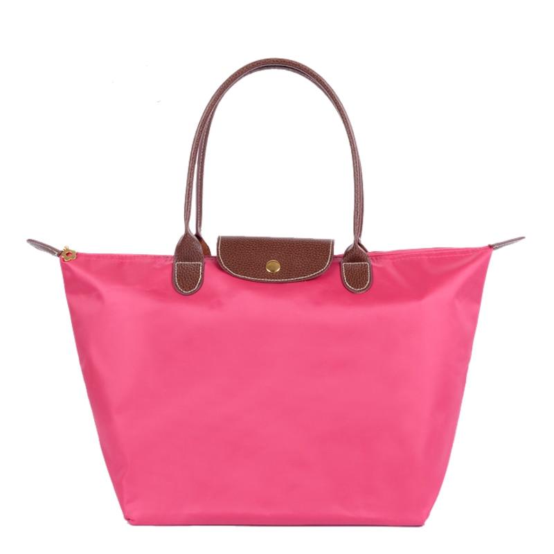 New Nylon Beach Tote Bag Fashion Womens Handbag Tote Oxford Shoulder Bags Female Waterproof Dumplings Folding Shopping Bag 2024