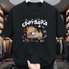 Men's Summer 100% Pure Cotton Fashionable Casual Loose Sports Cartoon Pattern Printed Round Neck Short Sleeved T-shirt Top