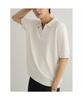 Formal Half-Zip Collared Neck Short Sleeve Knit Ivory