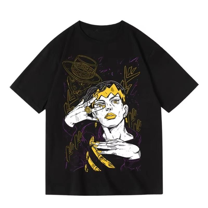 2025 Cartoon Japanischer Anime Druck T-Shirt Rundhals Herren und Damen Reine Baumwolle Kurze Ärmel Sommer Mode Kleidung