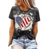 Fashion Women T Shirt National Flag Printing Print O Neck Short Sleeve Basic Tops Streetwear Summer Oversized Clothing Female T-Shirts