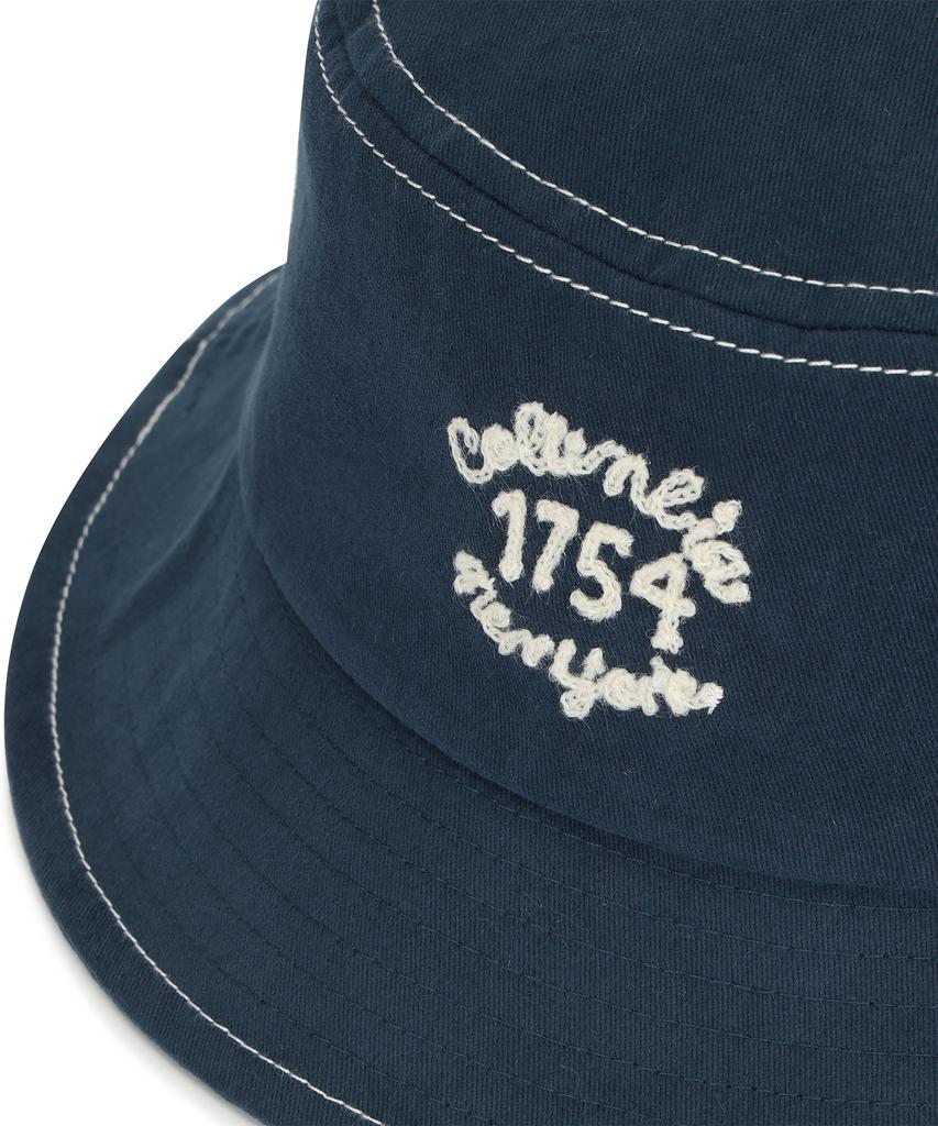 COLUMBIA UNIVERSITY 1754 Classic Logo Bucket Hat Crown Navy