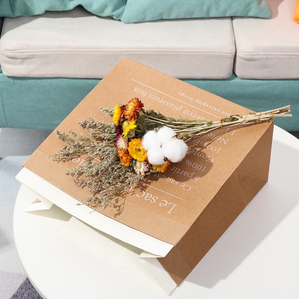 Gift Package Desktop Ornament Kraft Paper Bag Double Layers Vase Flowerpot Storage Basket