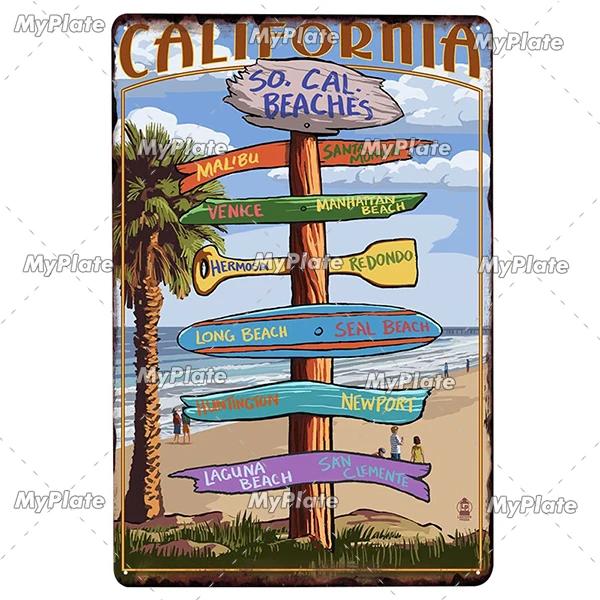 BAR Tin Sign Metal Sign Retro Plaque Home Decor Metal Vintage Man Cave Bar Pub Club Beach Wall Decoration