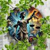 Metal Tin Sign Justice Goddess Wall Art 8x8 Inch Home Kitchen Decor