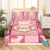 Pig Duvet Cover Kawaii Animals Bedding Set King Microfiber Farmhouse Wildlife Theme Comforter Cover Pillowcases Cartoon Lovely