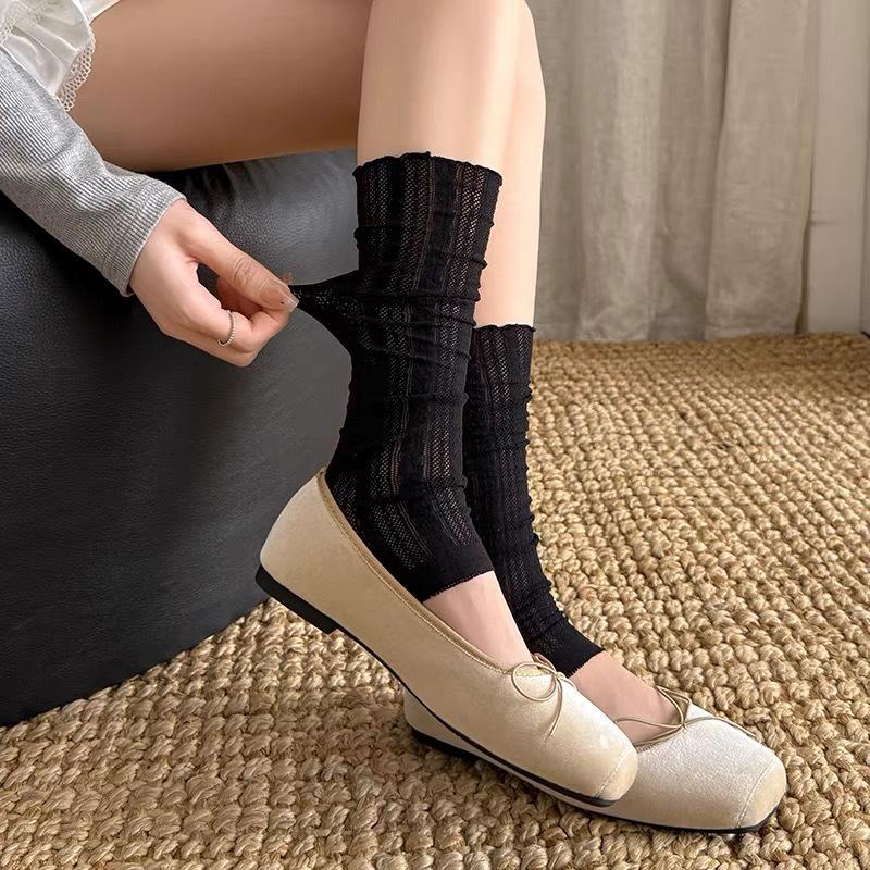 New White Lace Ruffle Leg Warmers Sweet Balletcore Slouchy Socks Spring Frilly Boot Sock Lolita Style Calf Covers For Women