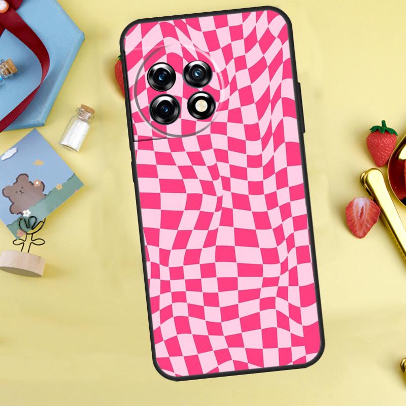 Coque à Carreaux Folle Pour OnePlus 13T 13R 12 12R 15 13 11 10 10T 8T Nord 5 CE 2 3 4 Lite Nord N20 N30 Housse