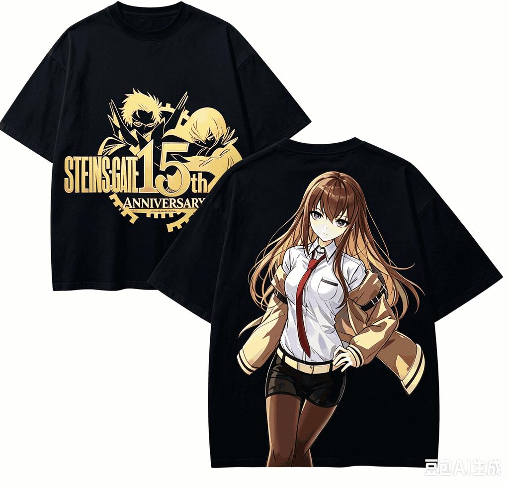 Steins Gate Anime Lover T-shirt Harajuku Cotton New Model High Street Retro Oversized Unisex Cl